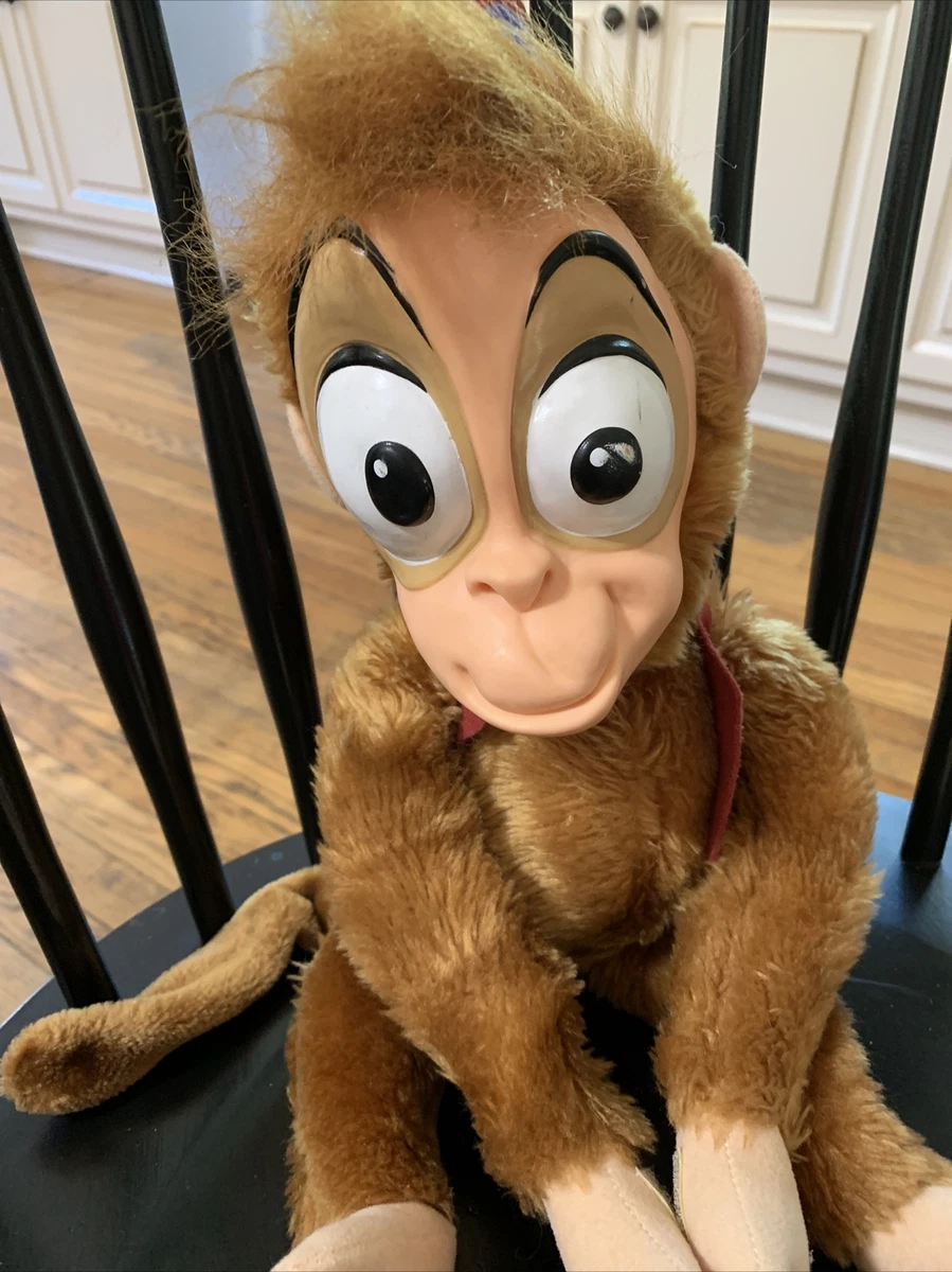 Aladdin Plush Monkey with Rubber Face Abu by The Disney Store Stuffed Q