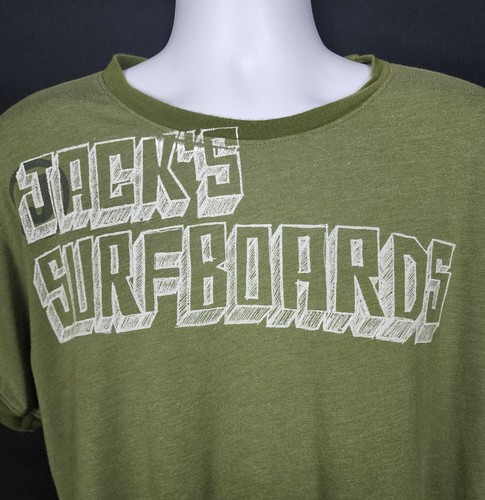 Jacks Surfboards T-Shirt Mens Large Surfing Graphic Tee Short Sleeve Green Solid - Picture 3 of 9