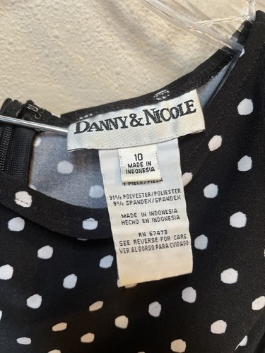 DANNY & NICOLE Black & White Polka Dot Sleeveless Fit & Flare Midid Dress 10 - 第 5/16 張圖片