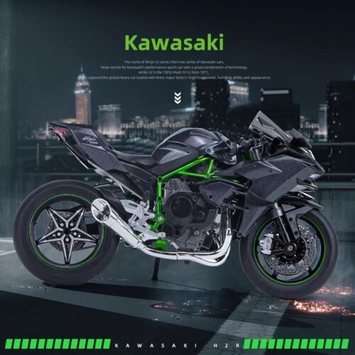 1:9 Kawasakis H2R Ninja Alloy Die Cast Motorcycle Model Toy - Sounds and Lights - Picture 9 of 9
