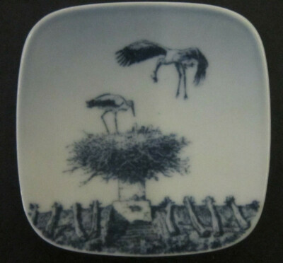 Bing and Grondahl Square plaquette 8x8cm Storck nest no.9706, serie 708