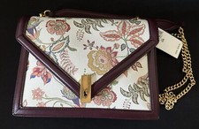 Polo Ralph Lauren Id Floral Canvas Leather Envelope Chain Bag New Rare Authentic
