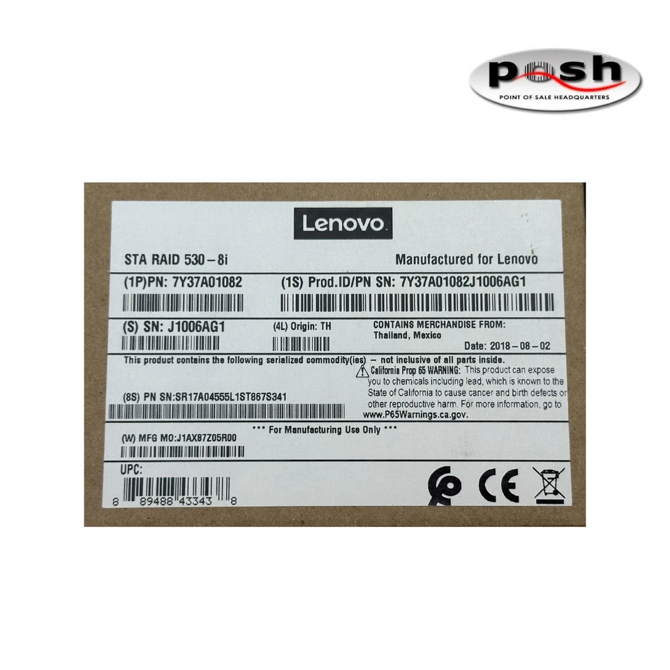 NEW Lenovo ThinkSystem RAID 530-8i 12GB Adapter Part Number: 7Y37A01082 - Image 4 of 4