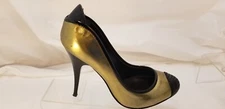 Guiseppe Zanotti Design Distressed Gold Metallic Pumps Reptile Trim 36 / US 6 M