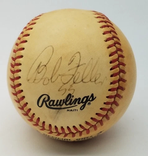 BOB FELLER Autographed Baseball Hand Signed Official NL Charles Feeney President