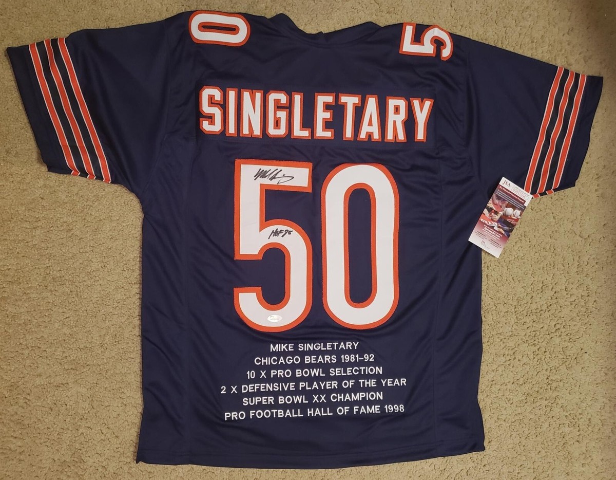 Mike Singletary signed Stat Jersey (Chicago Bears) 