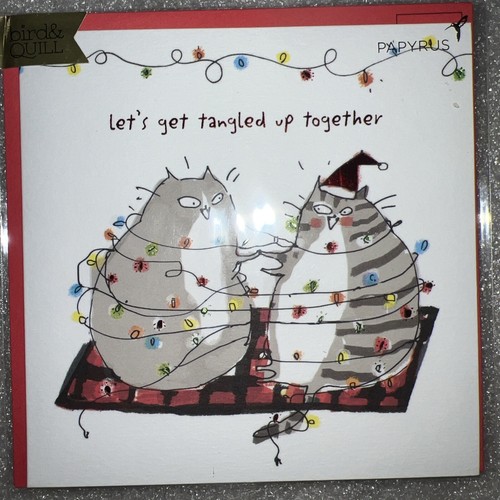 Papyrus (Bird & Quill) Adorable Small “Blank Inside” Christmas Card - Picture 2 of 5