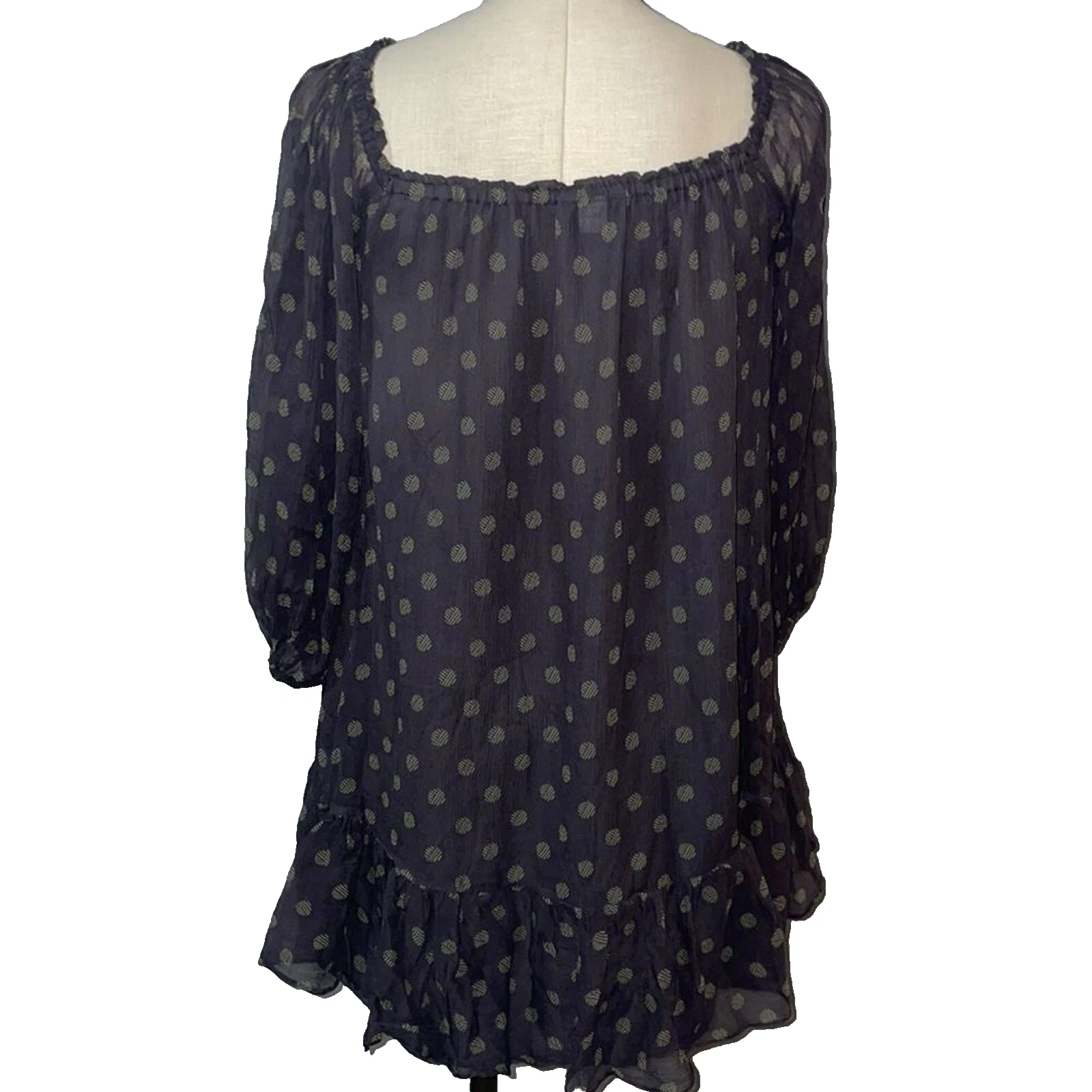 UNDERCOVER Abito babydoll in seta Moda International Victoria’s Secret Y2K taglia XS a pois