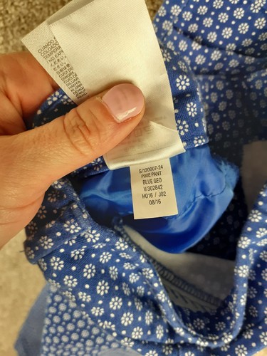 Old Navy Pixie Skinny Pant Womens 10 Blue White Geometric Mid Rise Ankle Stretch - Picture 6 of 11