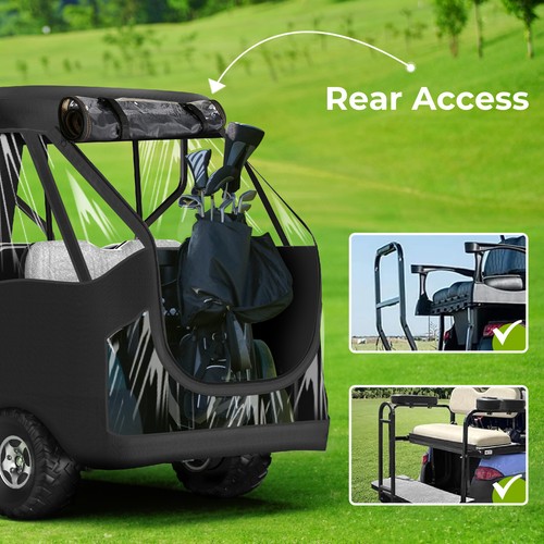 800D Golf Cart Rain Cover Driving Enclosure 4 Passenger for Club Car Precedent - Picture 7 of 8