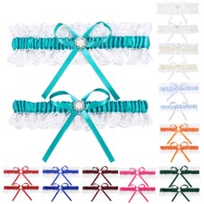 12 Colors Wedding Garter Belt Set Bridal Garters for Bride Lace White Plus Size