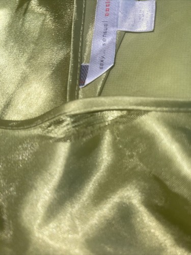 Cacique Green Chartreuse Satin Sexy Babydoll Sissy Teddy Nightgown Size 22-24 - Picture 9 of 10