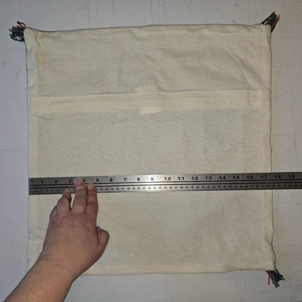 Surya Square Decorative Pillow Cover With Tassels & Zipper Closure 18" - Image 3 of 4