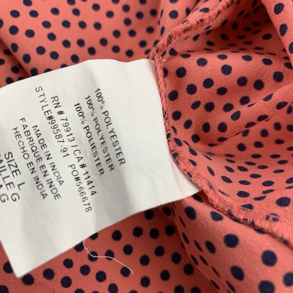 Motherhood Maternity Polka Print Blouse Size Large Womens Orange Black L - Image 4 of 4