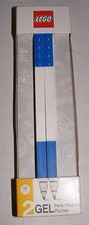 Lego Block .07mm Gel Ink Pen White Blue 2 Pack BRAND NEW 51503 