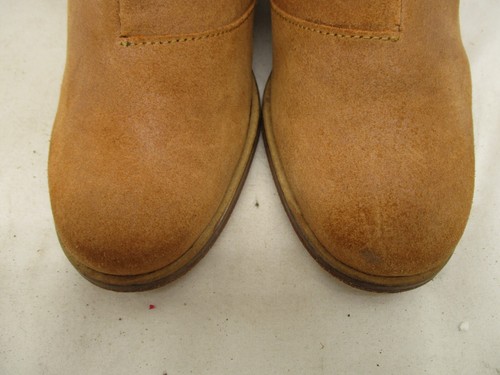 J Shoes BELGRAVE Womens Size 6.5 Brown Suede Stacked Heel Booties - Picture 3 of 10
