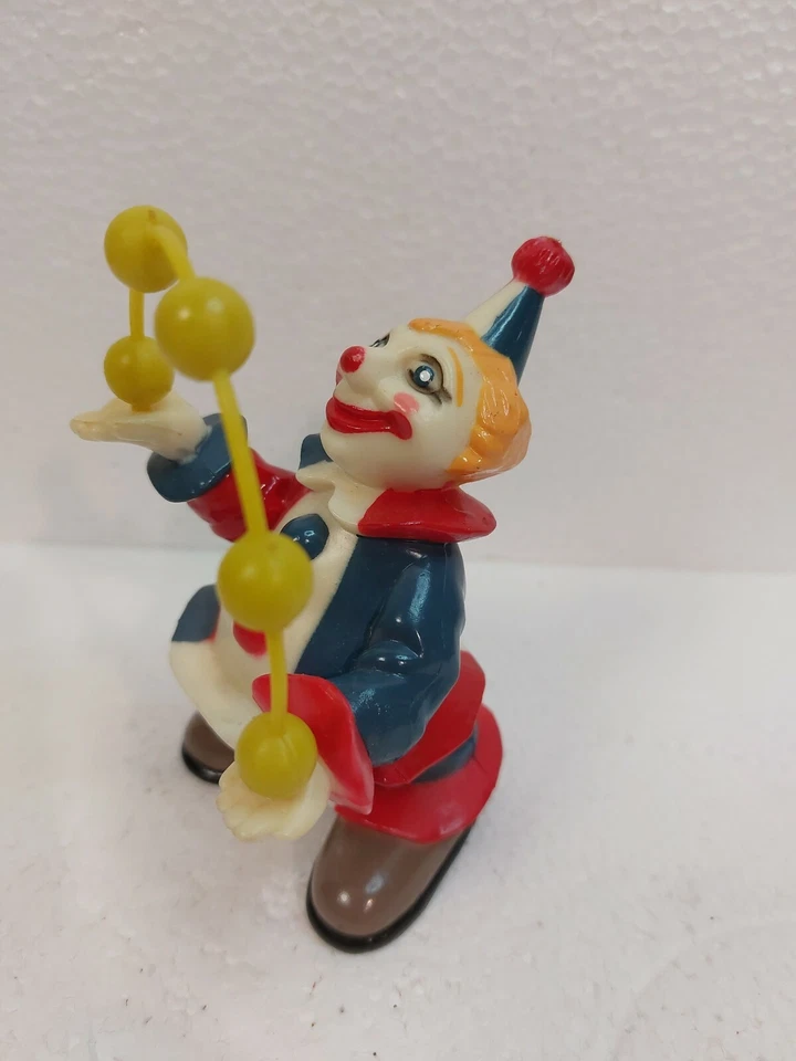 Boneco de plástico vintage 1977 Wilton topo de bolo malabarismo palhaço topo de bolo 4" - Imagem 4 de 4