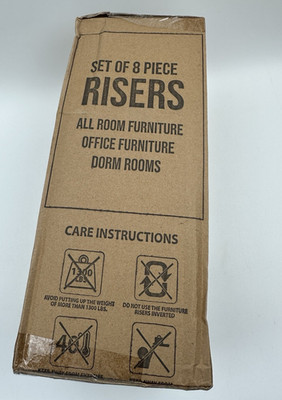 Bed Furniture Risers 8 Piece Set - Adjustable to 8, 5 or 3 Inch Heights 3S2