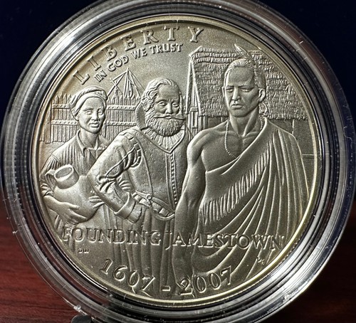 2007 P Jamestown 400th Anniversary 90% Silver Dollar Brilliant Box + COA NICE