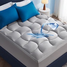 Waterproof Mattress Topper - Pillow Top Mattress Protector with 8 Queen Gray