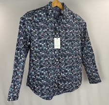 Robert Graham Button-Up Shirt Mens XL Modern Art Geometric Flip Cuff LS Cotton