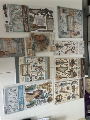 Stamperia Kit Lot MASQUERADE & MUSIC 8x8 SS Paper Wood Shapes Rub Ons & More