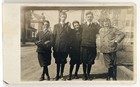 1910s Antique RPPC Five Boys Young Men in Suits Knickers Street Scene Photo