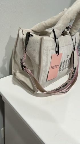 Juicy Couture Bag, Extra Spender Mini Tote Velvet Satchel - Ivory Cream Angel - Picture 5 of 13
