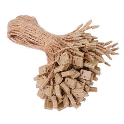 100 Stück Hang Tag Jute Schnur Schnappverschluss Pin Loop Befestigung Haken