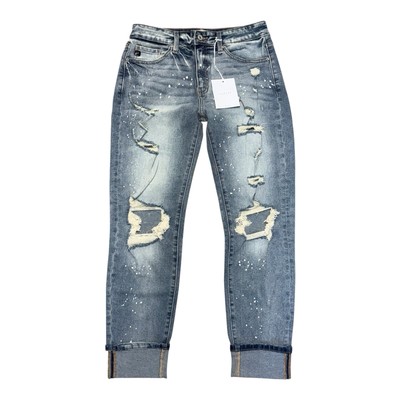 Kancan Shelly High Rise Boyfriend Distressed Denim Jeans Women Size 5x26 NWT