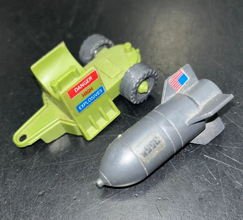 Vintage GI Joe Cobra Vehicle Parts LOT 1985 Weapons Transport Bomb & Trailer