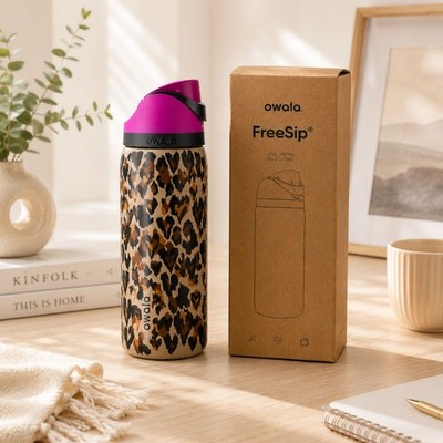 Owala ''Wild at Heart'' 32oz FreeSip Limited Edition Cheetah Leopard Print NEW BOX