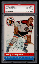 ORIGINAL RAY TIMGREN 1954 TOPPS HOCKEY CARD #13 PSA 6.5 EX-MT+ GRADED