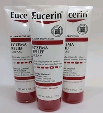 Eucerin Eczema Relief Cream Fragrance Free 8 oz Pack Of 3 EXP 04/2026