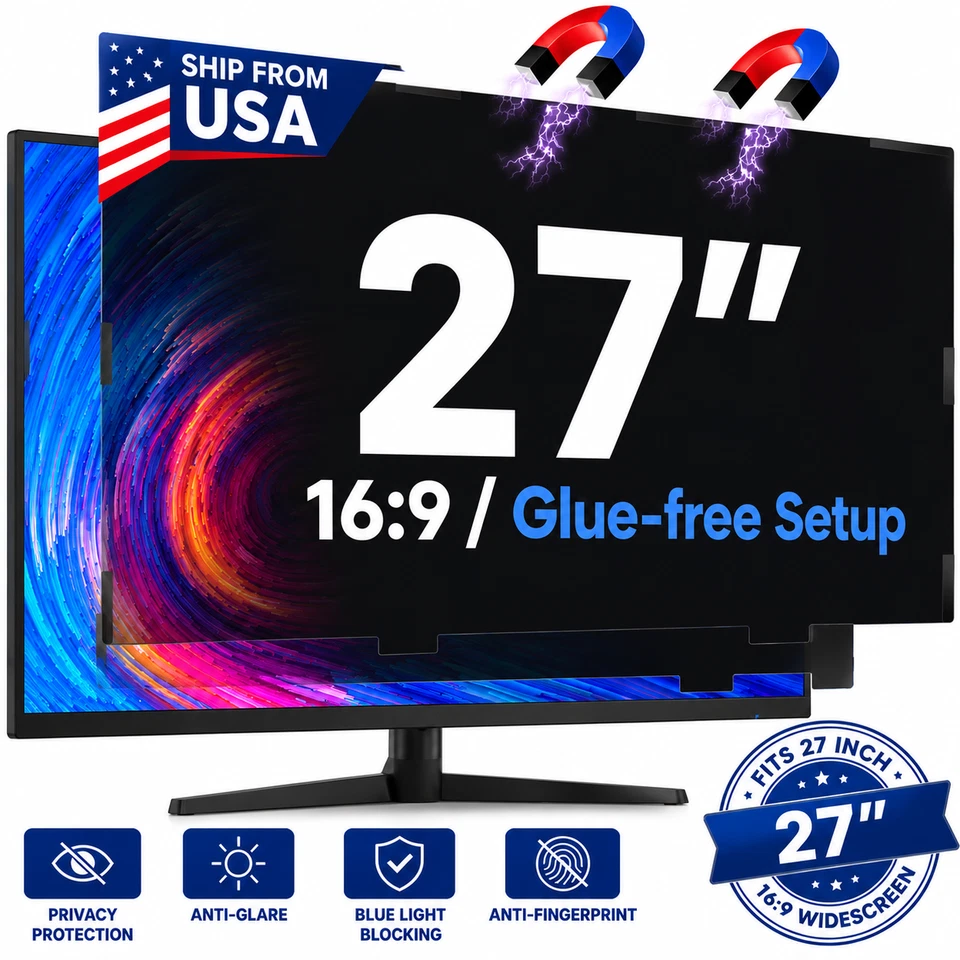 16:9 Monitor Privacy Screen 23.6 23.8 24 27 Inch Anti-Glare Blue Light - Image 2 of 4
