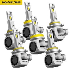AUXITO 9005+9006+H11 Combo LED Headlight Kits Hi/Lo Beam Bulbs 6000K White