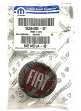 Original Fiat Nabendeckel Felgendeckel 49mm Chrom Rot 735448759 Neu OEM
