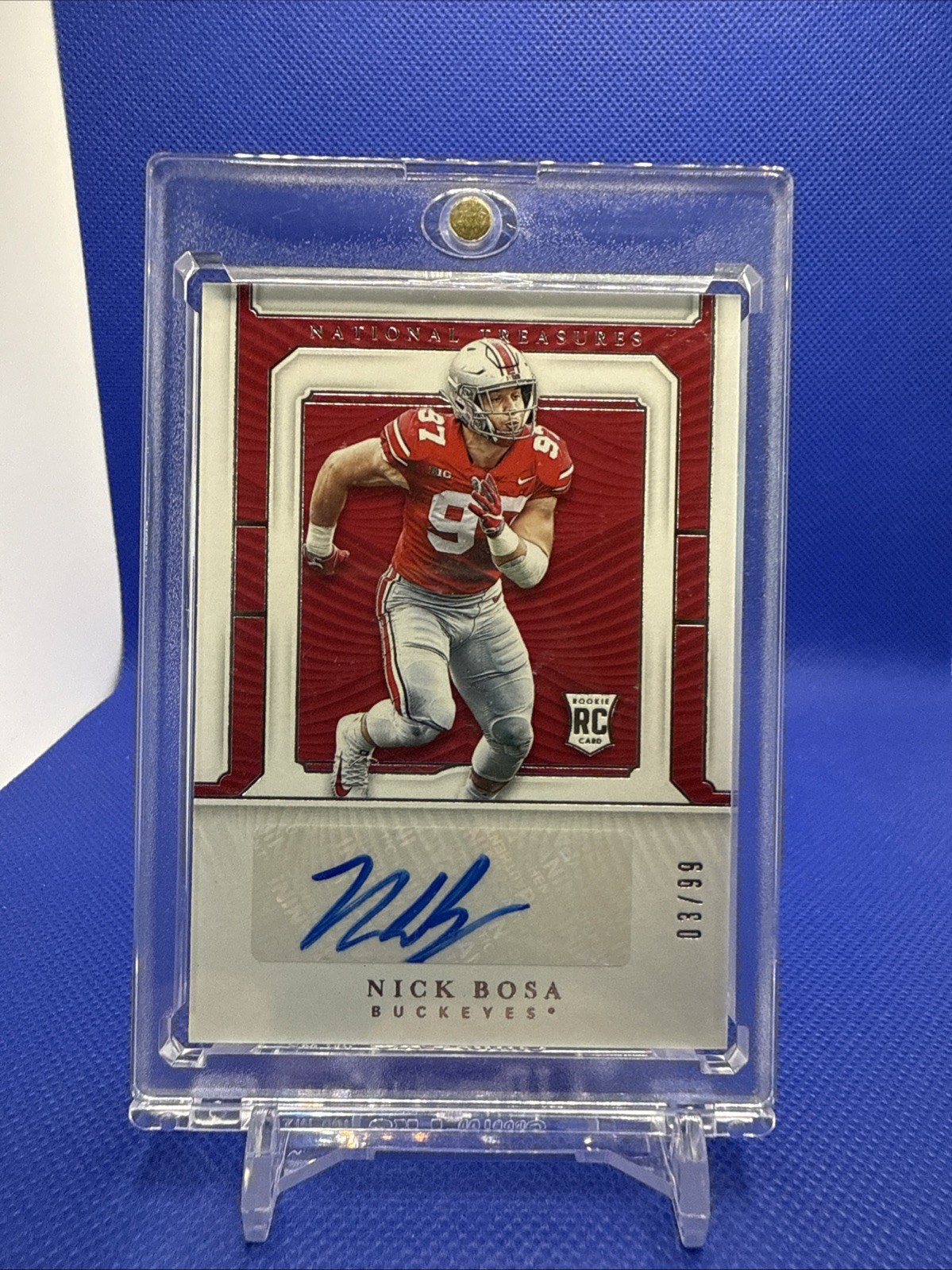 Nick Bosa 2019 Panini National Treasures Collegiate /99 Auto Rookie RC #167