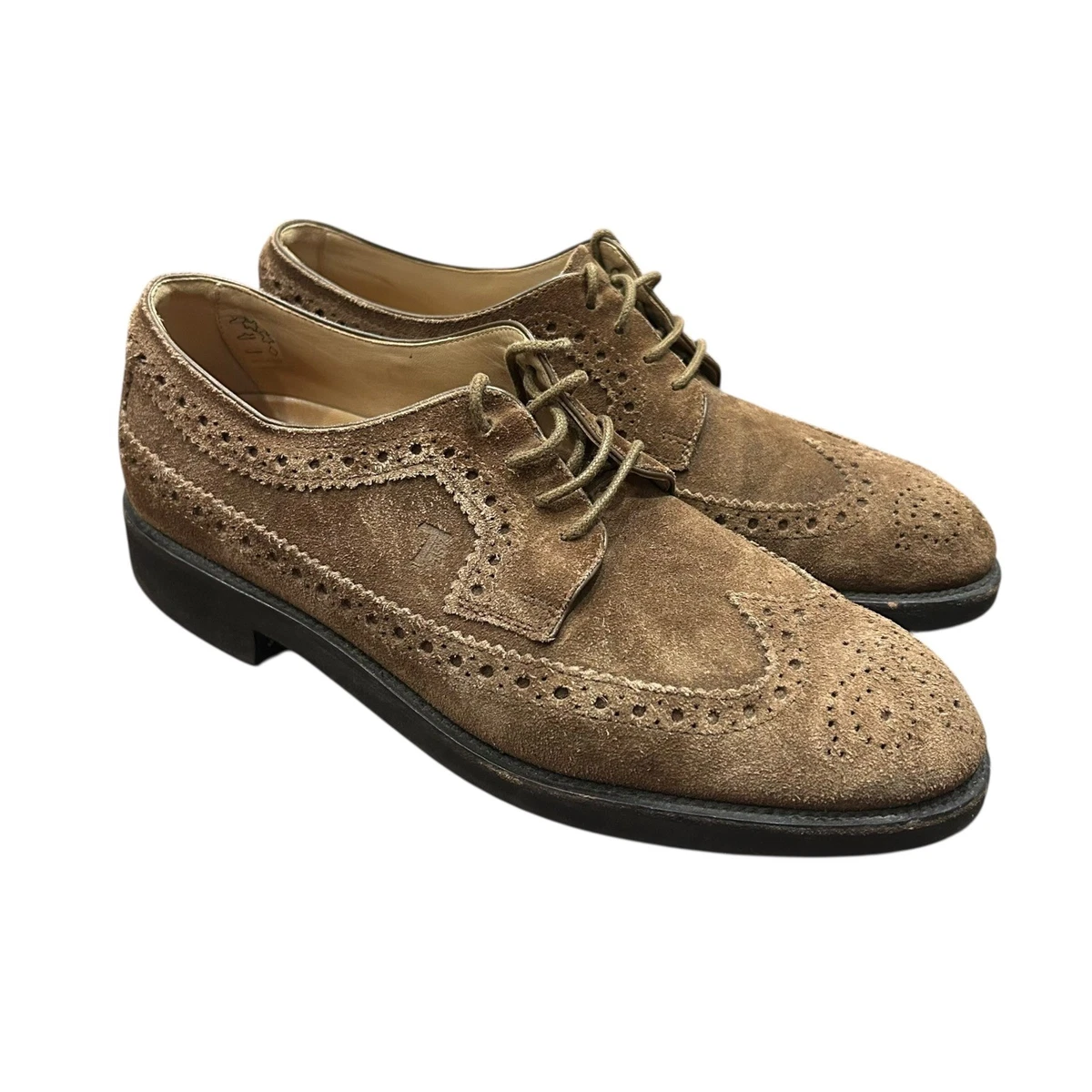 J.Crew Wing Tip - discontinued suede Olive Oxfords (11) Hamilton Wingtip Derby // Olive Suede – Anthony Veer main image 4