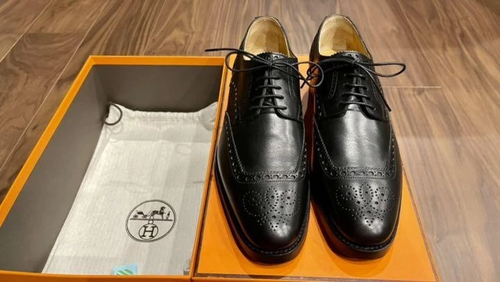 HERMÈS Hermes Mocassini Uomo Scarpe Piatte Pelle Nero EU39.5 US6.5 70425c