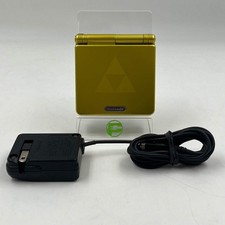 Nintendo Game Boy Advance SP Game Console AGS-001 Zelda Tri-Force Gold Shell