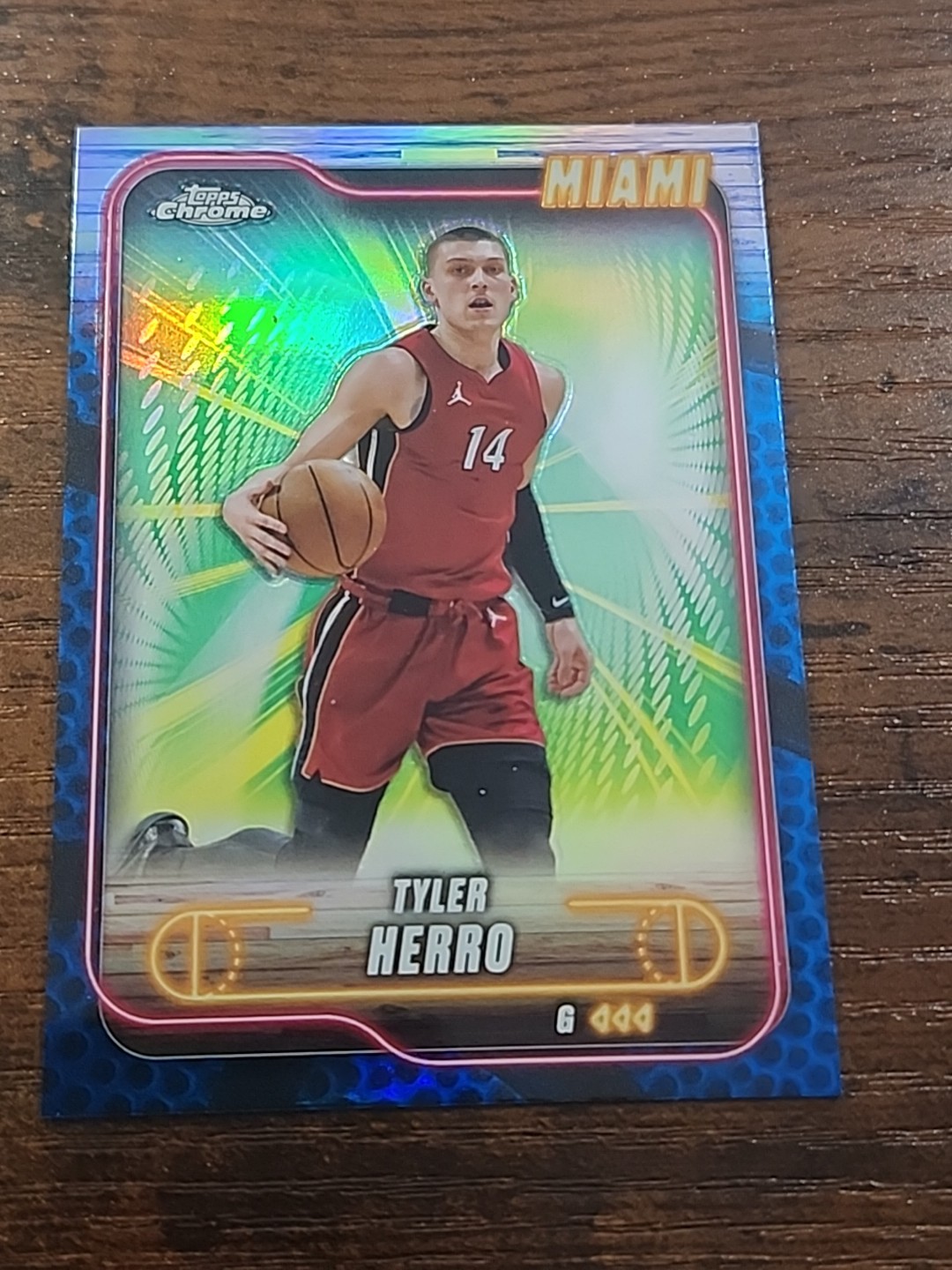 2025 Topps Chrome - Tyler Herro #79 Blue Basketball 