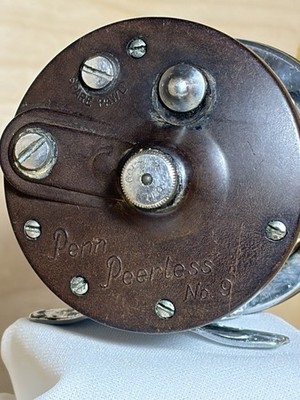 Penn Peerless No. 9 Fishing Reel   Vintage USA Made Saltwater Freshwater Reel
