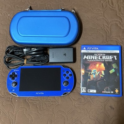Good SONY Playstation PS Vita PCH-1000 Console Sapphire Blue w/ Charger