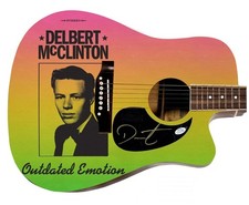 Delbert McClinton Signed 1:1 Signature Edition Graphics Photo Guitar ACOA