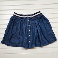 Vineyard Vines Girls Button Chambray Skirt Size S 8-10 Denim Blue