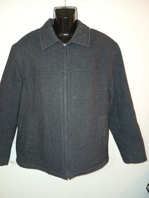 Dockers Premium Men's Large Grey Herringbone Jacket - Italian Wool Blend M008