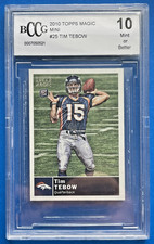 2010 TIM TEBOW ROOKIE TOPPS MAGIC MINI TRADING CARD #25 BECKETT 10 MINT DENVER
