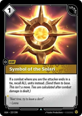 3x Symbol of the Solari - 227/298 - Uncommon NM-Mint Riftbound TCG: Origins Rift
