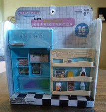 Teeny Tinies RETRO Mini Refrigerator Playset/ Dollhouse Miniatures NEW
